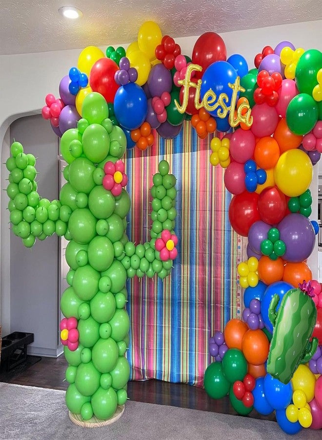 Tesochye 137Pcs Mexican Fiesta Balloon Arch Garland Kit - Fiesta Party Decorations,Rainbow Colors Giant Cactus Foil Balloons for Cinco De Mayo Carnival Birthday Party Summer Hawaiian Luau Tropical Supplies - Image 5